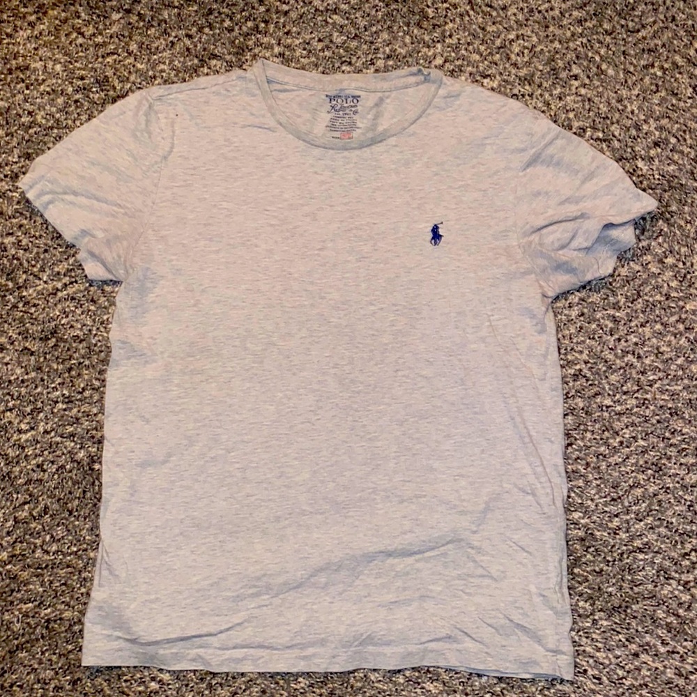 Mens Grey Polo T Shirt - small